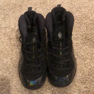 Nike Foamposites size 8y all black with shipping